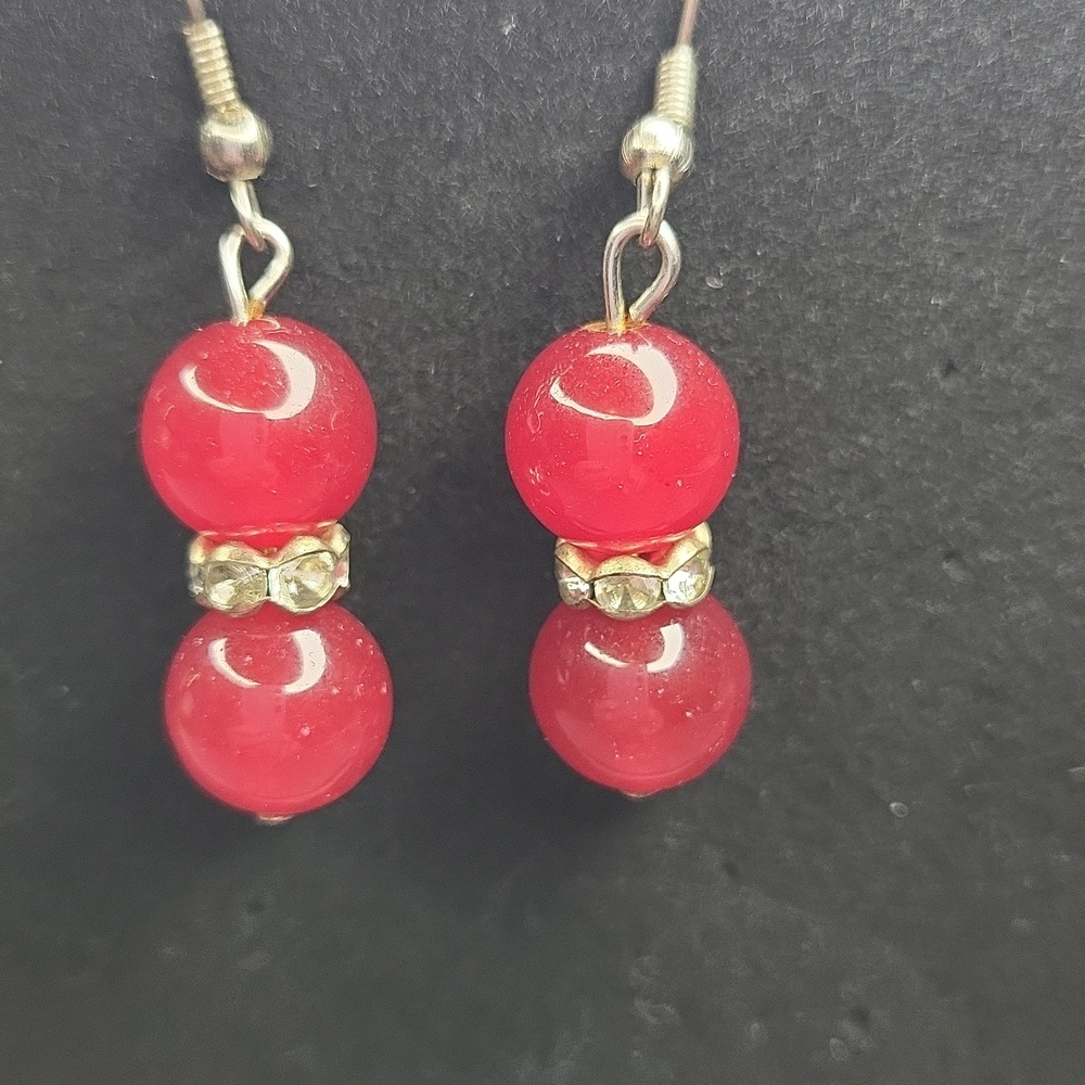 Red Beaded Earrings